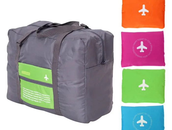 Korean Foldable Square Airplane The Tote Bag Waterproof Handbag Packing Cubes For Travel Oxford Cloth Weekend Travel Bag Luggage PlatiNum