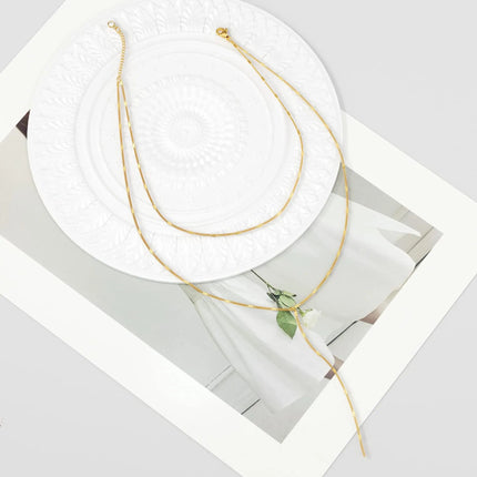 Lariat Gold Necklace for Women Teen Girls Mom, Dainty Long Necklace 14k Gold Plated STAINLESS STEEL Y-Shaped Pendant Necklaces PlatiNum