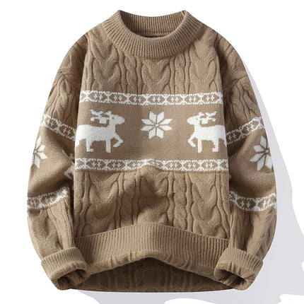 Winter Luxury Cashmere Sweater 2024 New Fall Men Thick Warm Mens Sweaters With Deer Korean Harajuku Christmas Jumper