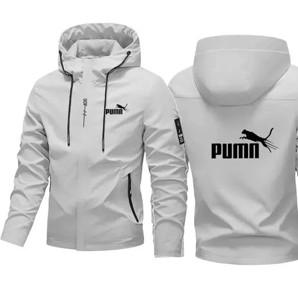 2026 Spring/Summer New Men's Casual Jacket, Outdoor Windproof and Waterproof Design, Hooded Long Sleeve Zipper Sports Jacket