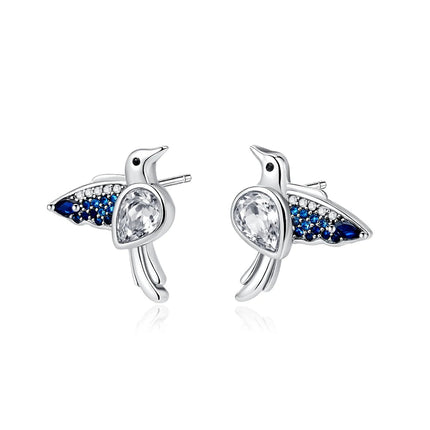 2025 Orecchini a cerchio in cristallo per le donne Orecchini gioielli Farfalla rosa Bule Moon Star Orecchini originali in argento sterling 925 platinumshop