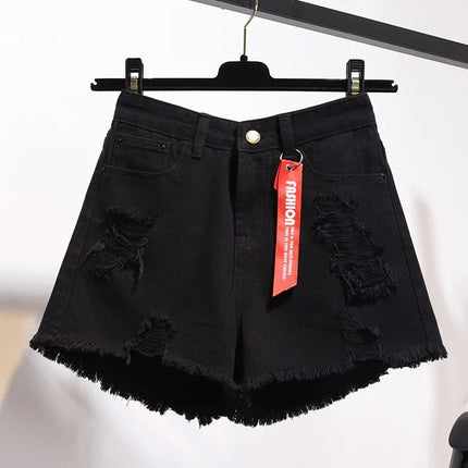 1 pz estate donna pantaloncini di jeans moda casual jeans a vita alta tasca femminile nappa pantaloni caldi signora streetwear pantaloni corti