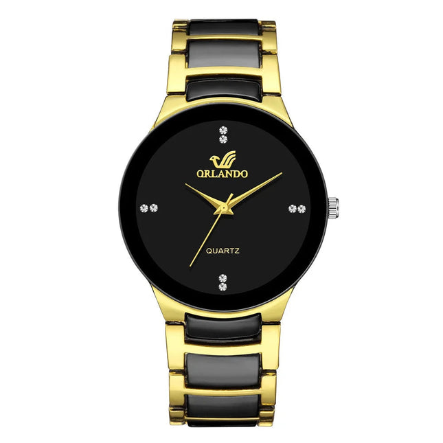 ORLANDO Orologi di lusso da uomo Nuovo arrivato Orologio da polso in acciaio al quarzo oro nero freddo Squisito orologio Masculino Relogio Orologio di moda platinumshop