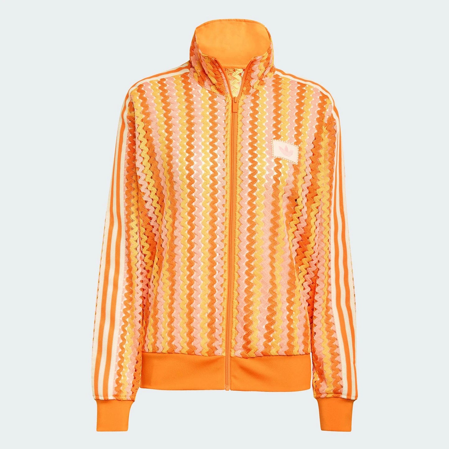 Adidas Genuine Originals Women's Crochet Striped Stand Collar Jacket KC0748