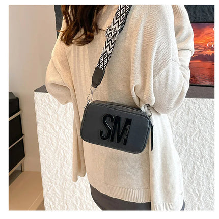 Cross-Border Style Camera Bag Fashionable Retro Women's Shoulder Slant Bag Small Square Bag Street Trend PU Material PlatiNum