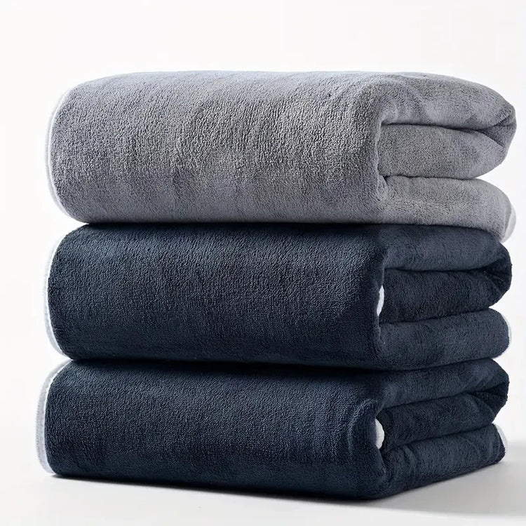 3 pezzi grandi asciugamani da bagno set grigio adulto corallo velluto bagno assorbente morbido asciu