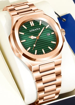 Men's Ultra-Thin Waterproof Quartz Watch with Calendar, High-End Lightweight Design for an Elegant Look