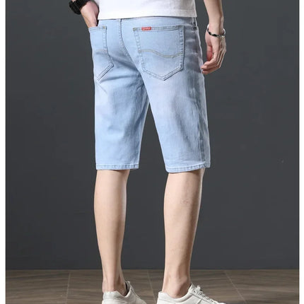 2025 Estate Marca Stretch Sottile Bermuda Masculina Cotone Denim Jeans Jorts Uomo Al Ginocchio Morbido Ropa Hombre Pantaloncini