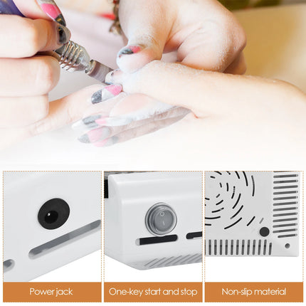 Nail Dust Collector Machine With Filter 40W 4500 RPM Nail Dust Extractor Cleaner Suction Fan Machine