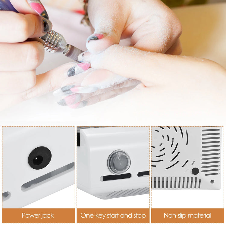 Nail Dust Collector Machine With Filter 40W 4500 RPM Nail Dust Extractor Cleaner Suction Fan Machine