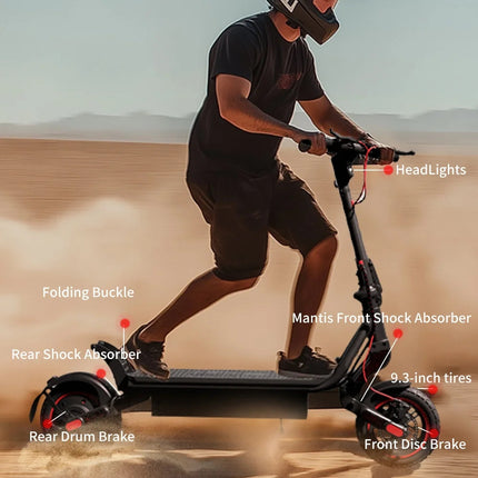 Scooter elettrico W8 Motore da 9,3 pollici 750W 48V14Ah Doppia sospensione 30-40 km Portata 40 km/h Velocità Pneumatici fuoristrada con APP E Scooter platinumshop