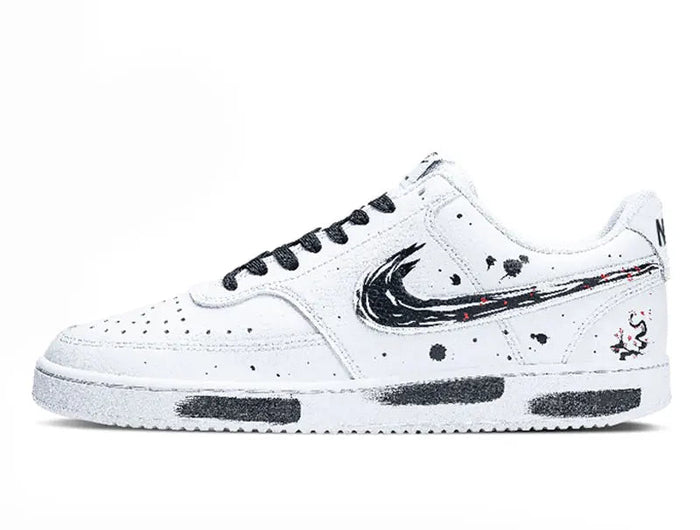 Sneakers Personalizzate Nike Court Vision 1 Low Ink Wash Stile Cinese Splatter Resistenti all'Usura Scarpe da Skate per Uomo platinumshop