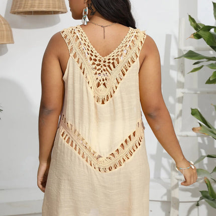 Costumi da bagno di grandi dimensioni per le donne copricostume Bikini estivo copricostume da bagno con scollo a v lavorato a maglia solido taglie forti XL XXL abbigliamento da spiaggia rosso 2025 platinumshop