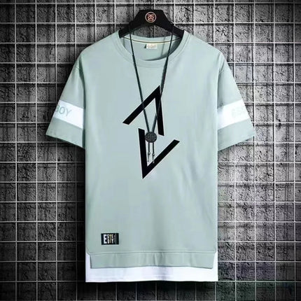 2025 New Men's T-shirt Korean Fashion Summer Short Sleeve Print Men's T-shirt Casual Harajuku Men's Clothing Graphic Men's T-shirt