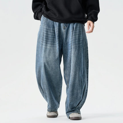 Jeans da Uomo Primaverili Stile Harajuku, Comodi e Lavati, Moda Y2K Punk Casual, Pantaloni Larghi e Leggeri