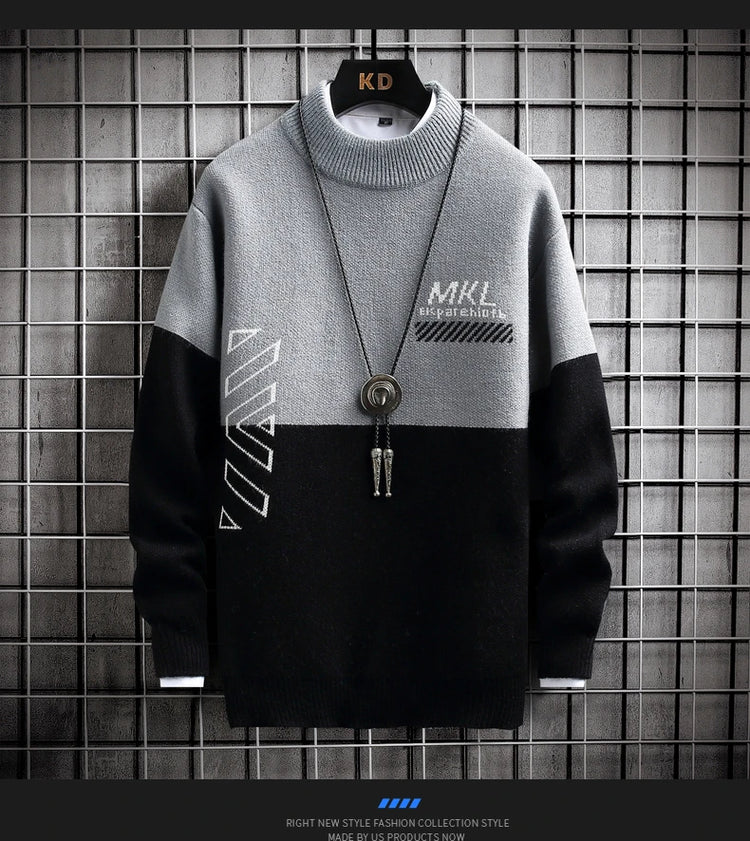 Fashion Sweater For Men Pullovers Men's Clothing Knit Men's Sweat-shirt Autumn Casual Hombre Warm Solid Spring Male Streetwear
