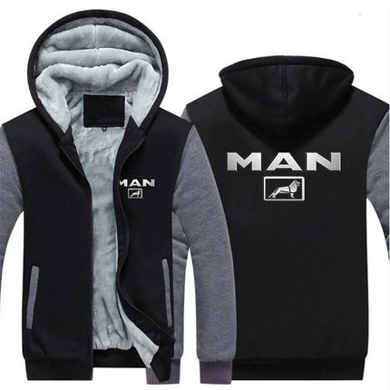 Truck man Men Autumn Winter Cotton Hoodies Warm Casual Comfortable Padded Thickened Down Jacket New Double-Sided Coat