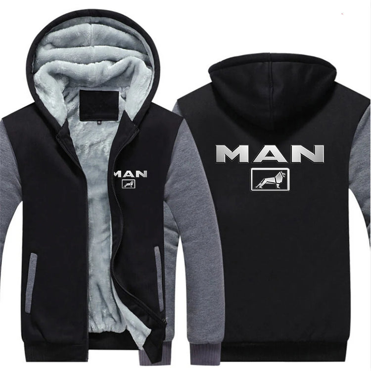 Truck man Men Autumn Winter Cotton Hoodies Warm Casual Comfortable Padded Thickened Down Jacket New Double-Sided Coat