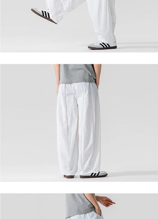 Pantaloni Uomo Nuova Estate Pantaloni larghi leggeri e sottili in vita elastica Sport all'aria aperta maschili Pantaloni larghi casual oversize da uomo Streetwear
