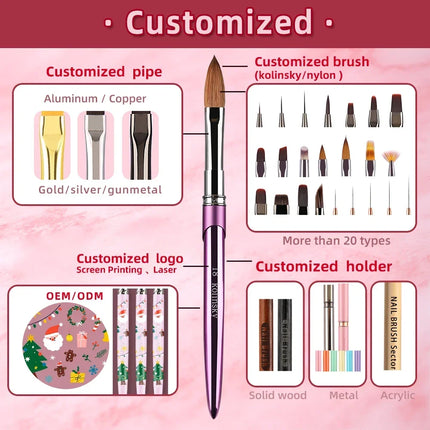 1/12Pcs Simple Nail Enhancement Brush Metal Handle Painting Drawing Flower Pen Edge Hook Uv Gel Nail Brush Nail Art Tools New