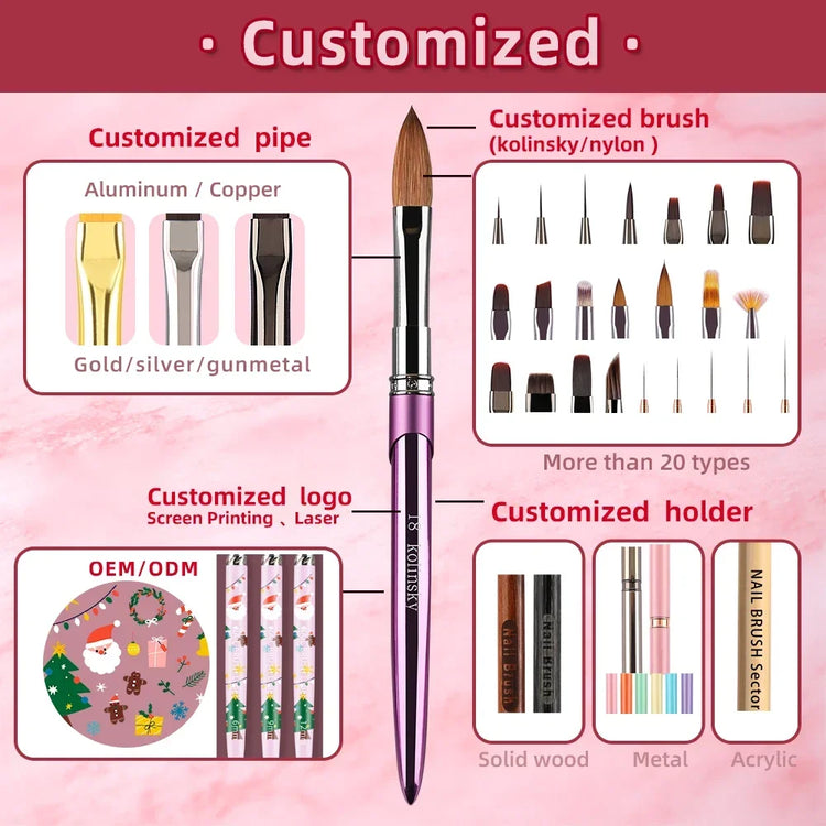 1/12Pcs Simple Nail Enhancement Brush Metal Handle Painting Drawing Flower Pen Edge Hook Uv Gel Nail Brush Nail Art Tools New