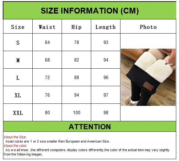 Winter Thicken Warm Leggings Women Lamb Cashmere Joggers High Waist Fleece Elastic Tights Warm Tights Pants Slim Velvet Legging PlatiNum