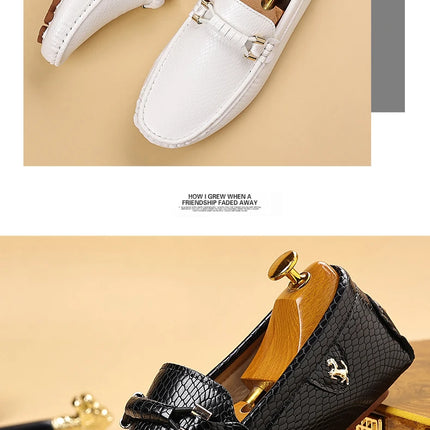 Scarpe casual da uomo nere classiche, comode scarpe basse in pelle PU da uomo, scarpe leggere senza lacci, scarpe da guida da uomo