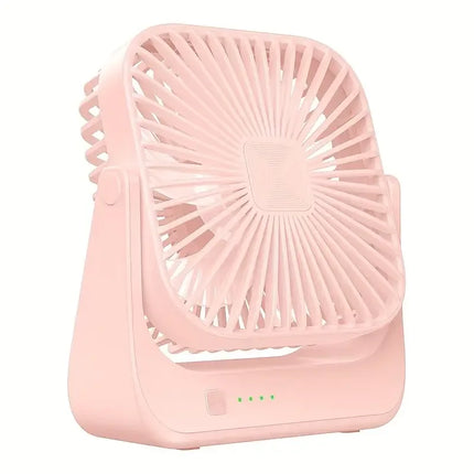 Ventilatore da Tavolo Portatile Ricaricabile, Ventilatore da Scrivania a Batteria, Silenzioso e Sottile con Display di Potenza e Velocità per Ufficio