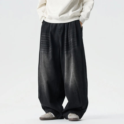 Jeans da Uomo Primaverili Stile Harajuku, Comodi e Lavati, Moda Y2K Punk Casual, Pantaloni Larghi e Leggeri