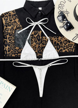2025 PU Ecopelle Mini Micro Perizoma Bikini Donna Costumi da bagno Costume da bagno femminile Bikini a due pezzi Bagnante Costume da bagno Swim K5280 PlatiNum