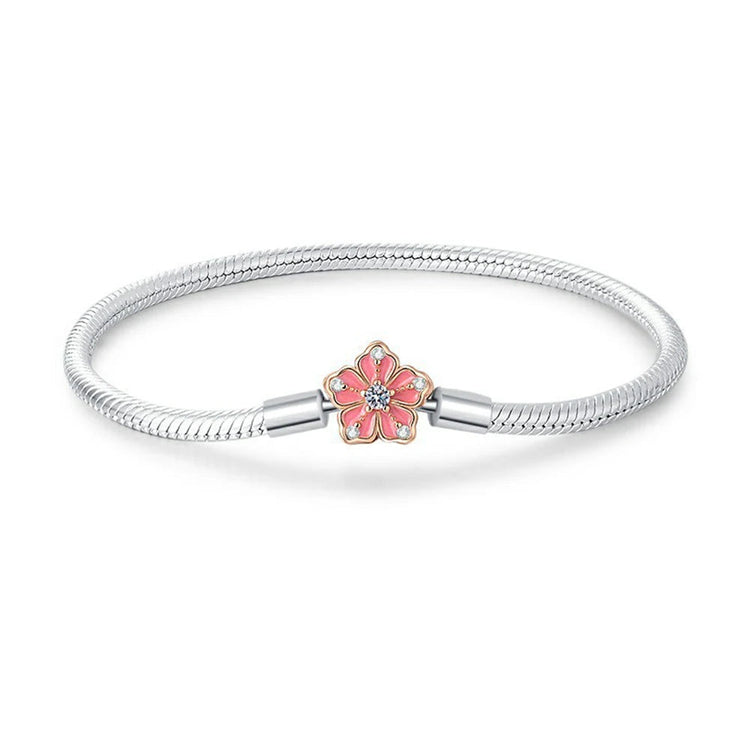 Bracciali Fai-da-Te in Argento Sterling 925 con Catena a Serpente e Cuore per Donne, Creazione di Gioielli Artigianali Eleganti PlatiNum