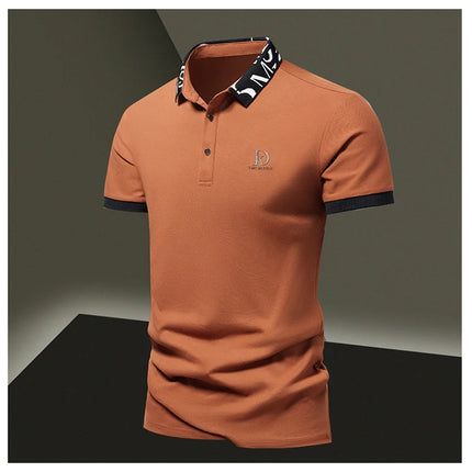 Men's fashionable summer POLO ice silk quick-drying T-shirt short-sleeved solid color loose fit business collar