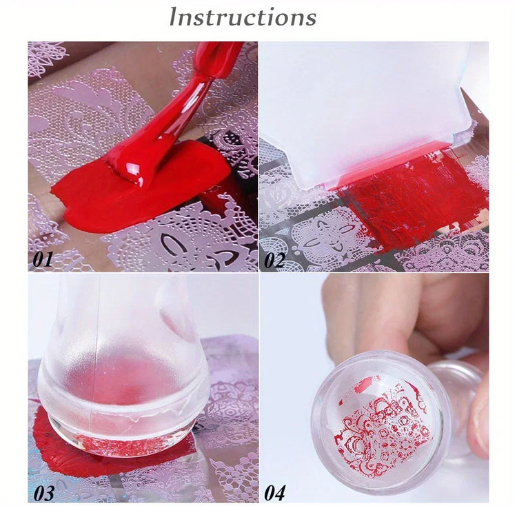 5 Sheets Lace Flowers Nail Stamping Plates Mandala Geometric Nail Art Stamp Templates Polish Printing Stencils Manicure Tools