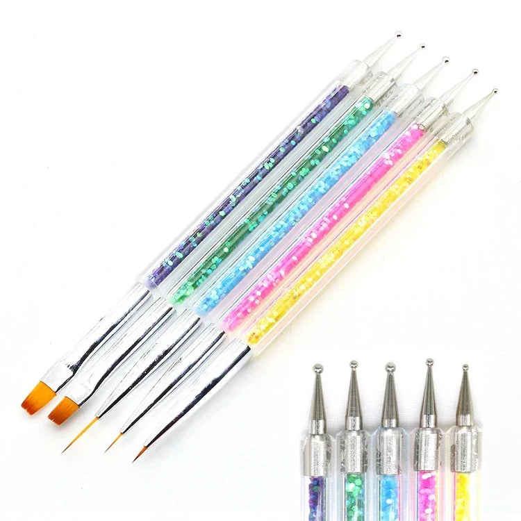 5Pc Nails Art Dotting Pen Acrylic Drawing Liner Supplies Brush Rhinestone Gems Picker UV Gel Painting Manicure Accessoires Tools 2028