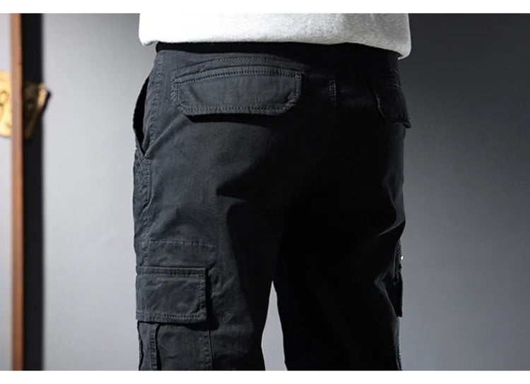 Street Fashion Men Jeans Black Green Loose Fit Big Pocket Casual Cargo Pants Hombre Zipper Designer Hip Hop Joggers Men Overalls