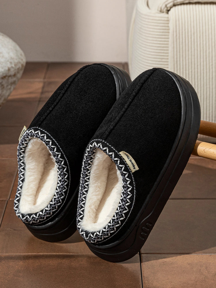 Fashion Winter Soft Sole Women's Slipper Boots Fuzzy Outdoor Casual Simple Anti-slip Indoor Warm Comfort Men Plush Home Shoes