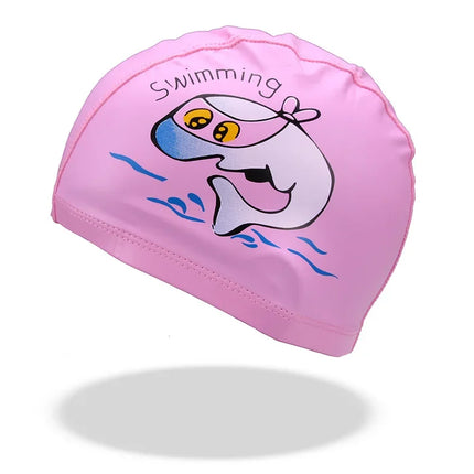 Bonnet de bain pour filles, dessin animé mignon, étanche, protection des oreilles, haute élasticité, chapeau de natation pour enfants, garçons, accessoires de natation pour bébés