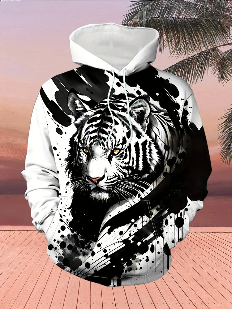 Animal Wolf Tiger 3D Print Hoodies Men Women Fashion Streetwear Hooded Sweatshirts Oversized Hoodie Pullovers Tops Man Clothing