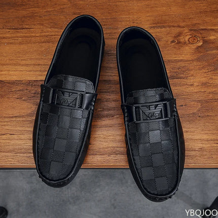 Scarpe casual da uomo con la nuova copertura piatta antiscivolo dal design a quadretti in stile britannico sono adatte per scarpe da ginnastica da uomo pigre