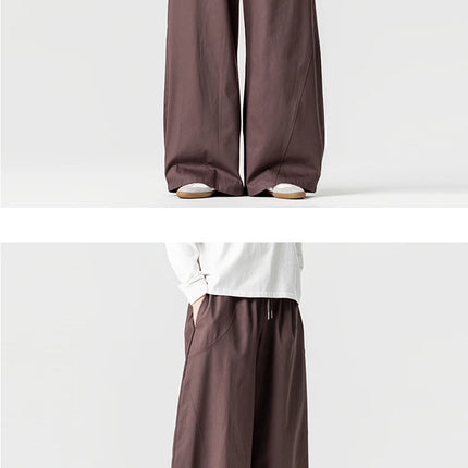 Pantaloni Primaverili 2026 da Uomo, Comodi e Larghi in Cotone, Stile Hip Hop, Tinta Unita, Moda Casual, Gamba Larga, Taglie Forti fino a 5XL