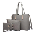 Miss Lulu WOMEN'S Shoulder bag Set 3 Piece Large Handle bag Carry bag Tote Bag Women handbag Comfortable PlatiNum