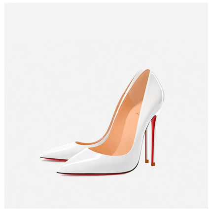 Nuovo cuoio laccato rosso tacco fine a punta bocca superficiale versatile tacco alto scarpe singole nere sexy scarpe da donna moda festa platinumshop