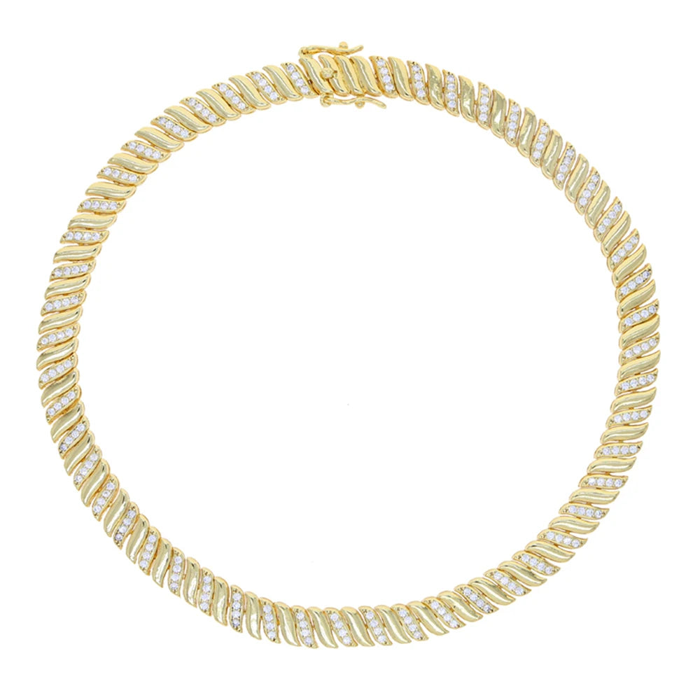 2025 Nuova collana a catena serpente unisex color oro a spina di pesce con perline catena a maglie pavimentata 5A CZ girocollo a forma di luna per gioielli da donna
