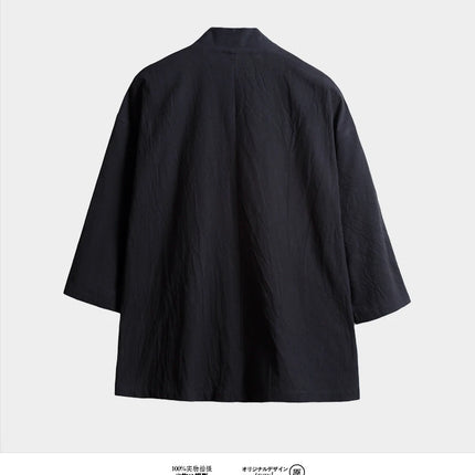 Camicia Estiva da Uomo Stile Cinese Kung Fu Tai Chi, Tinta Unita in Cotone, Comoda, Streetwear Retrò, Abbigliamento Tradizionale