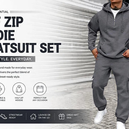 Customized Print Men Tracksuit 2 Pieces Half Zipper Athletic Hoodies Sweatpants Women Training Casual Running Jogging Suit Sets