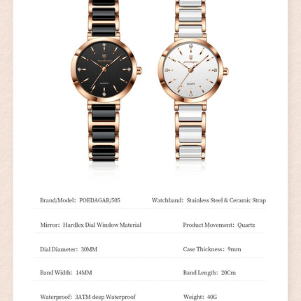 Orologio di lusso POEDAGAR Top Diamond per donna, orologio al quarzo da donna di alta qualità, impermeabile, in acciaio inossidabile, con scatola. platinumshop