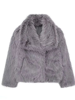 DAMEN Kunstpelzmantel Plüsch Flauschige Damenjacke 2025 Damen Herbst Winter Neu in Oberbekleidung Weiß Rot Grau Schwarz Mischungen Mäntel