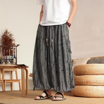 Primavera 2026 Nuovi Pantaloni Larghi da Uomo Vintage Casual Jogging, Pantaloni Harem Larghi Traspiranti da Uomo, Taglie Forti 8XL