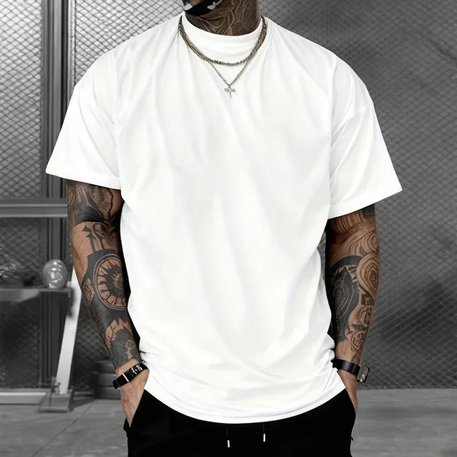 T-shirt da uomo di alta qualità 100% cotone girocollo manica corta classico nero bianco colore puro magliette primavera estate casual cool top