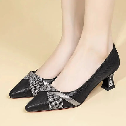Sapatos Femininas donna Cute Sweet Navy Blue Crystal scarpe con tacco alto Lady Classic Sexy Party scarpe con tacco a spillo Zapatos B17
